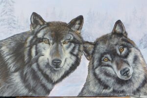 frères loups - peinture